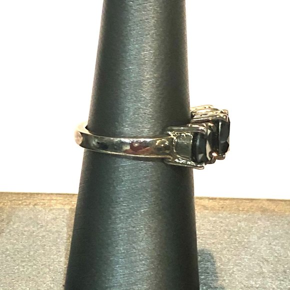 Genuine 2 CTs of 3 Black Diamonds 925 Sterling Silver Ring - Picture 4 of 12